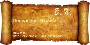 Bervanger Niobé névjegykártya